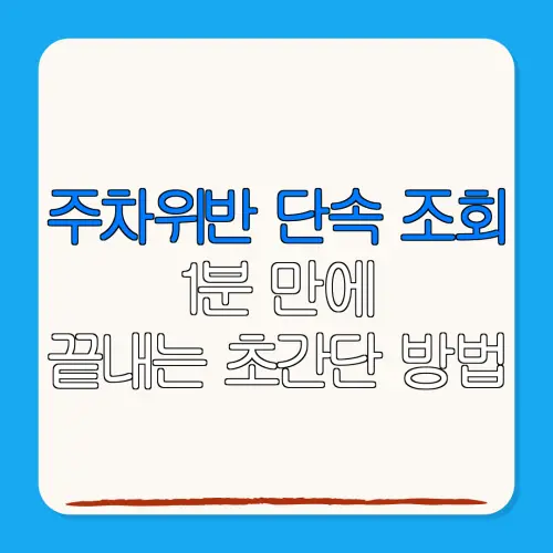 주차위반 단속 조회1분 만에끝내는 초간단 방법