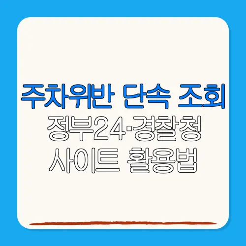 주차위반 단속 조회정부24·경찰청사이트 활용법