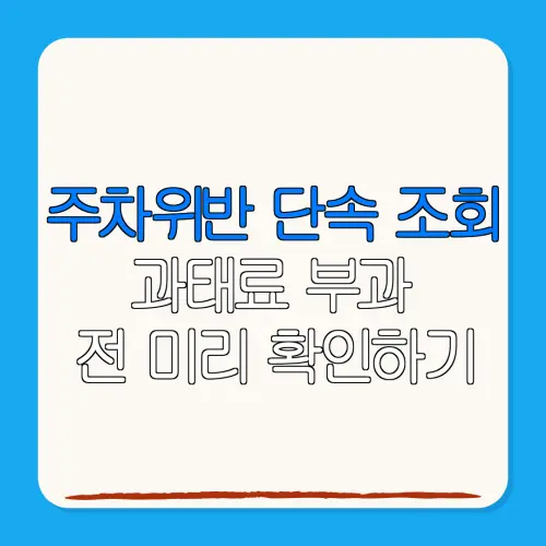 주차위반 단속 조회과태료 부과전 미리 확인하기