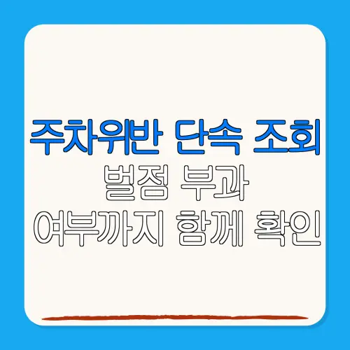 주차위반 단속 조회벌점 부과여부까지 함께 확인