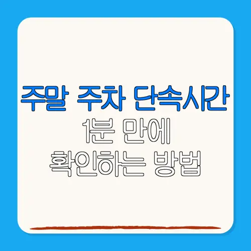 주말 주차 단속시간1분 만에확인하는 방법