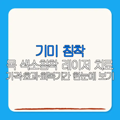 기미 침착목 색소침착 레이저 치료가격·효과·회복기간 한눈에 보기